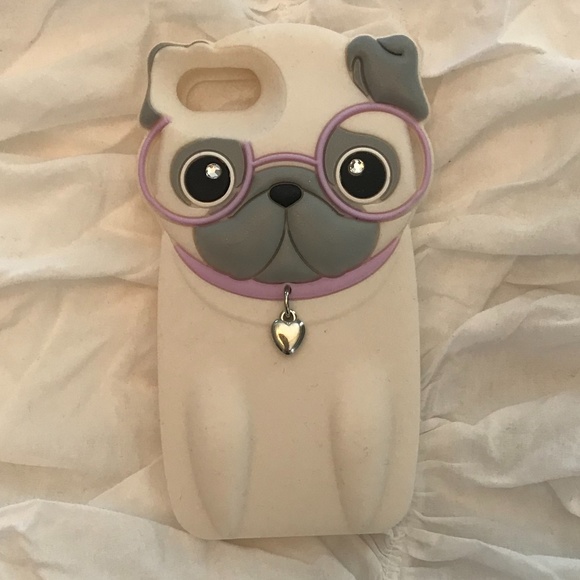 5S IPhone Case White Pug - Picture 1 of 2